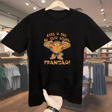 Camisa basica Garfield academia camisa oversized camiseta masculina streetwear algodão Blusa de algodao unissex