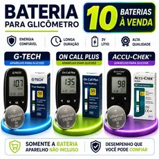 Kit 10 Baterias Botão Cr2032 3v Para Aparelhos de Glicose