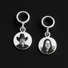 Berloque Personalizado com Foto 10mm Delicado para Pulseira e Bracelete Banhado Prata 925 Mimo Presente Dia Namorados