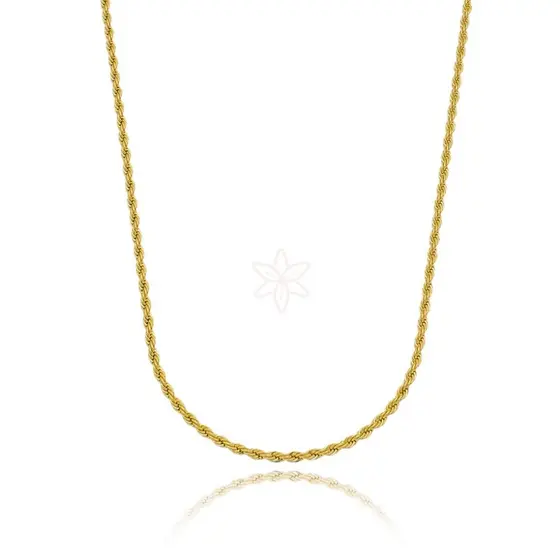 Colar corda 45cm  folheado em ouro 18k