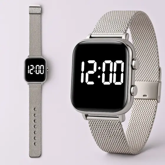 Relógio Digital Feminino Digital e Pulseira de Liga Elegante Perfeito Para Aniversários E Festivais