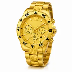 Relógio Aço Inoxidável Masculino Original Luxo Dourado Prata ou Preto