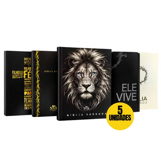 Kit 5 Bíblias NVA Para Evangelismo Palavras em Vermelho Índice Colorido