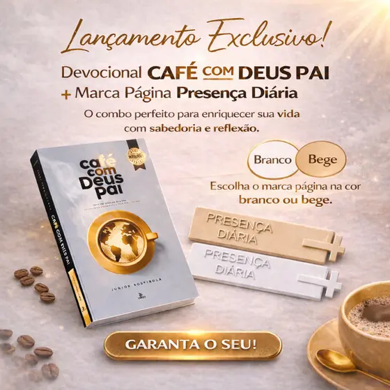 Kit Devocional Café com Deus Pai + Marca Página Cristão Presença Diária | 365 Dias com Deus