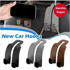 Gancho Universal Para Encosto De Cabeça De Assento De Carro-Duplo Couro Premium , Cabide De Liga Grande Com Suporte