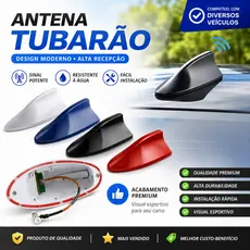Antena Tubarão Automotiva Universal FM AM Carro Teto Adesiva Sinal Forte Design Esportivo