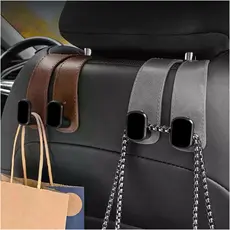 Gancho Universal Para Encosto De Cabeça De Assento De Carro-Duplo Couro Premium , Cabide De Liga Grande Com Suporte lulu