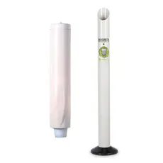 Kit Lixeira + Dispenser Porta-Copo Descartável de Café Cor Branco - Premisse