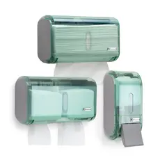 Kit Saboneteira 400ml + Dispenser Papel Toalha + Dispenser Papel Higiênico Cai-Cai Verde - Premisse