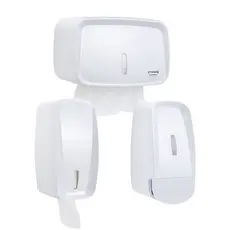 Kit Saboneteira 800ml + Dispenser Toalheiro + Dispenser Higiênico Cai-Cai - Invoq Branco - Premisse