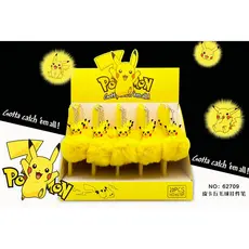 Kit de 4/8/12 Peças Caneta de gel fofa de Pikachu e divertida com pompom, de ponta fina 0,5mm