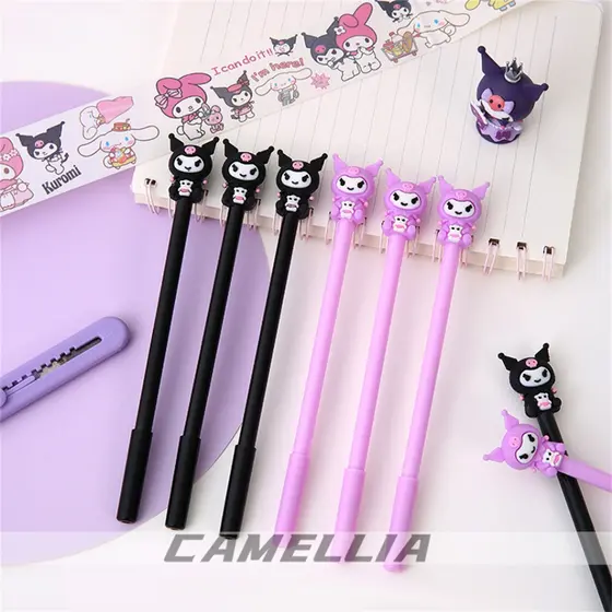Kit de 4/8/12 Peças Caneta Gel com Desenho de Kuromi caneta de escola para escrever