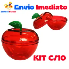 Kit 10 Mini Maças Acrílica  -  Decorativa - Para Festas - Porta Doces - Lembrancinhas Novo