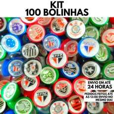 Kit 100 Bolinhas 27mm Pula Pula Times de Futebol Brasileiro Festa Brinquedo Infantil
