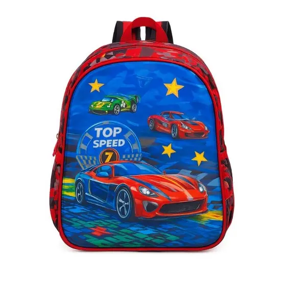 Mochila Escolar Infantil Juvenil Carros 3D Holográfica em Alto Relevo Confortável Resistente menino
