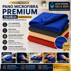 Pano de Microfibra 73x48cm Grande Multiuso Alta Absorção Limpeza Premium