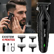 Maquina Corte Cabelo Acabamento Profissional Sem fio Faixa de Barba Aparador Barbeador Recarregável