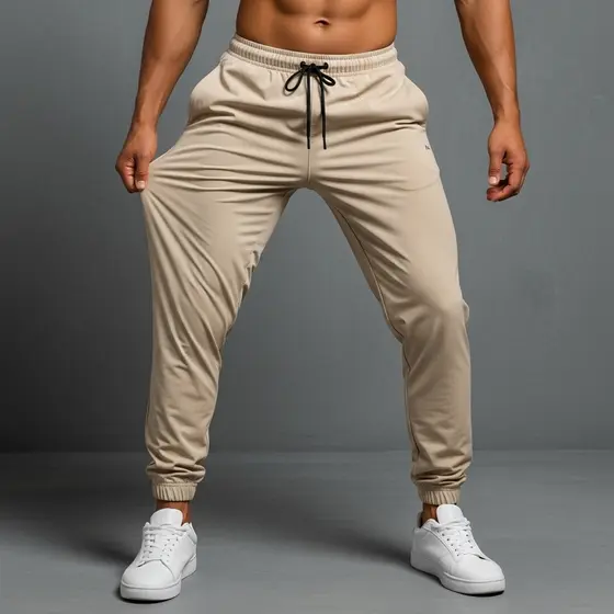 Calça Jogger Tactel com Elastano Esportiva para Atividade físicas Musculação Academia Preta Chumbo Azul Bege