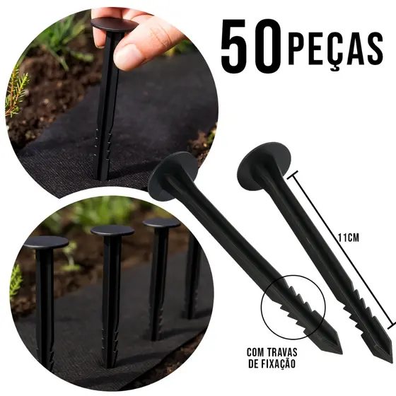 Kit 8 a 50 Estacas Para Fixação De Manta De Jardim lona Acampamento Gramado