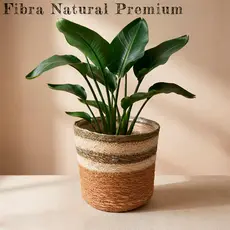 Vaso Cesto Cachepô Fibra Natural Decorativo Plantas Revestimento Impermeável Não Vaza Agua