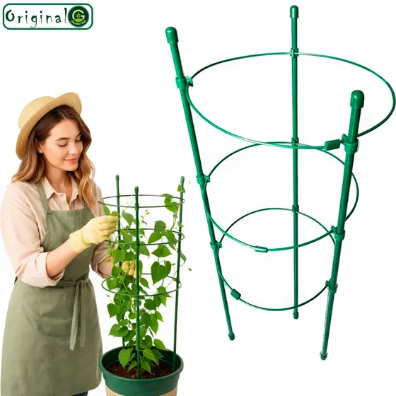Tutor Suporte Redondo Plantas Trepadeiras 45, 60, 75 cm Aço Resistente Vasos Crescimento Vertical
