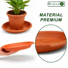 Prato Redondo Vaso Planta Coletor Água Grande Pequeno Resistente Kit 3 Peças
