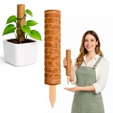 Tutor de Fibra de Coco natural 30cm para Plantas Pequenas Suporte Jiboia Pothos Filodendro Mudas Natural para Vasos