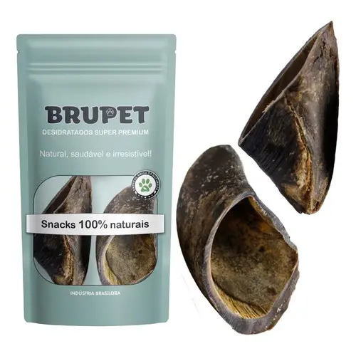 Petisco p/ cães Mordedor 100% Natural Brupet Casco Orelha Traquéia Chifre Pé de Frango Desidratado