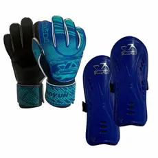 Kit Luva Goleiro Atack Infantil + Caneleira Fraldinha