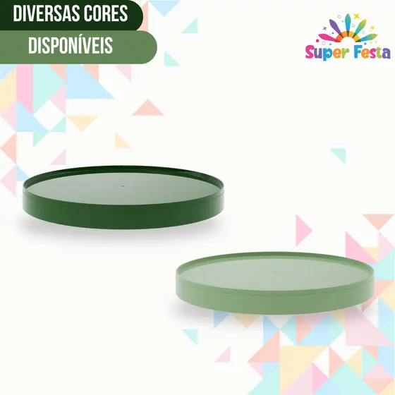 Kit c/2 un Bandeja Decorativa Redonda 23cm - Várias Cores