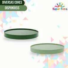 Kit c/2 un Bandeja Decorativa Redonda 23cm - Várias Cores