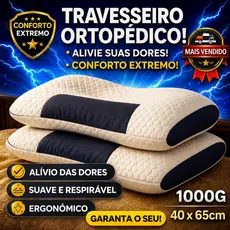 Travesseiro Ortopédico Cervical Fino-Almofada Ergonômica de Algodão Tricotado para Pescoço e Coluna