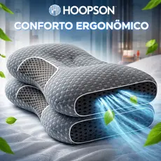 Travesseiro Ortopédico Cervical Fino Ergonômica de Algodão Tricotado para Pescoço e Coluna COR CINZA