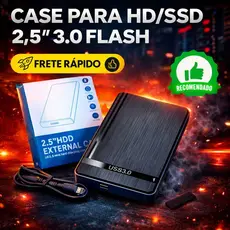 Case Hd Ssd Externo 2.5 Usb 3.0 Flash Plug Play 6Gbps Pc Notebook Ps4 Xbox One Alta velocidade