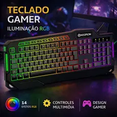 Teclado Gamer Semi Mecânico RGB Anti Ghosting com Iluminação LED Colorida para PC e Notebook