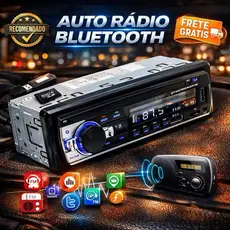 Rádio Automotivo Bluetooth USB SD MP3 FM 4x60W com Controle Remoto Som Carro Player Veicular 12V