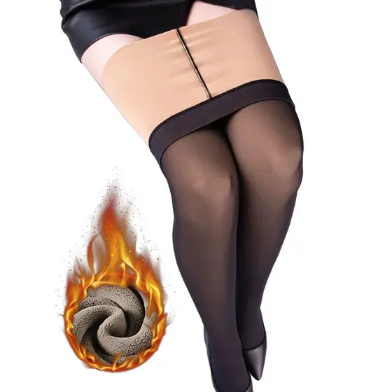 Meia Calça Feminina Legging Forrada Translúcida Térmica