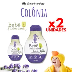 Kit 2 Colônia Bebê Natureza Suave Vegano Hipoalergênico Lavanda 120ml