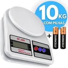 Balança Digital Cozinha com Pilha 10kg Alta Precisão para Alimentos Dieta Nutrição Confeitaria