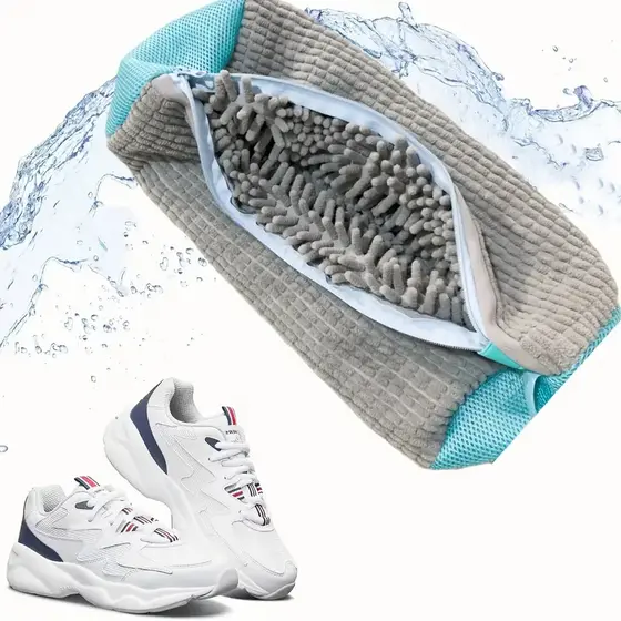 Saco de lavar sapatos para máquina de lavar roupa (cinza, 1 peça)