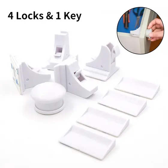 Kit 4 Travas Magnética Gaveta Armário Segurança Crianças