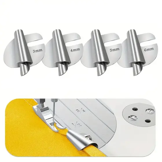 Conjunto de 4 Peças  Calcador Para Bainhas, Calcador Para Bainhas de Costura