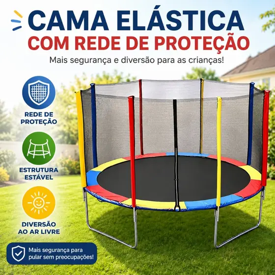 Cama Elástica Infantil Pula Pula Trampolim 1,40 M Colorida
