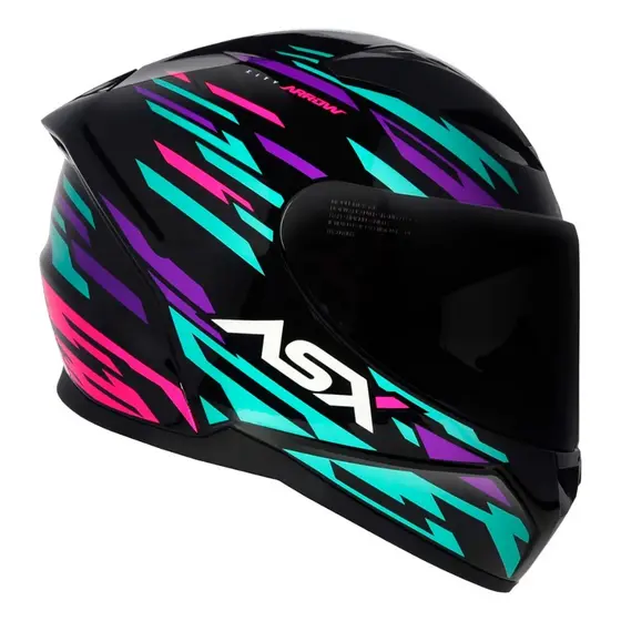 CAPACETE ASX CITY ARROW PRETO TIFANNY ROXO INTEGRAL POSTAGEM RAPIDA ENVIO IMEDIATO LEVE E RESISTENTE