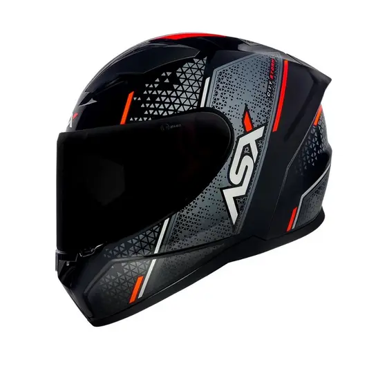 Capacete Asx City Storm Brilho Preto Cinza Vermelho Fechado Integral Novo Leve