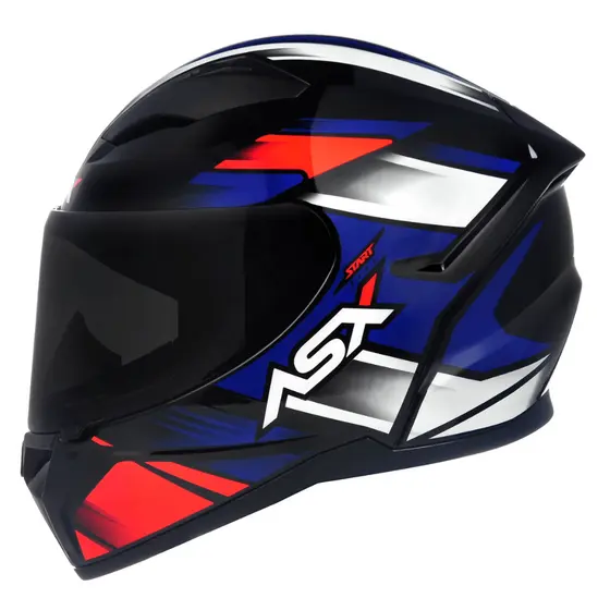 Capacete ASX City Start Preto Vermelho Azul Fechado Integral Novo Leve Fechado