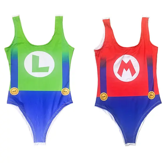 Body Maiô Mario E Luigi Fantasia Italiano Bloquinho Carnaval