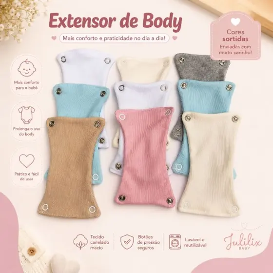 kit 3 extensor de Body com botão de pressão, alongamento de Bodie, prolongador