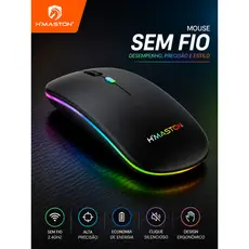 Mouse Sem Fi Recarregável Wireless Bluetooth H'maston Ergonômico E Silencioso