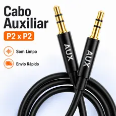 Cabo Auxiliar P2 Para P2 1.5m Radio Carro Celular Mp3 Mp4 Caixa Som PC